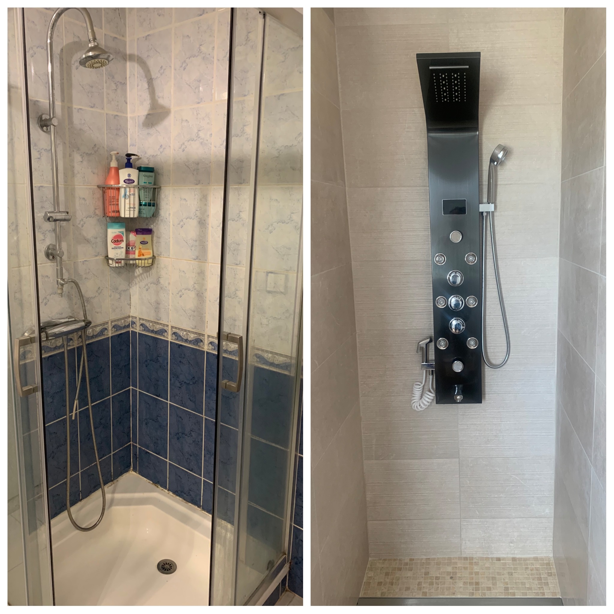 Rénovation douche — colonne hydromassante